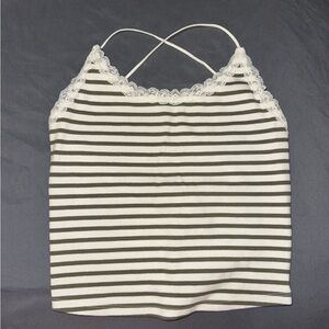 Aerie Striped Criss Cross Camisole Tank Top Size Medium